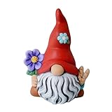 Gartenzwerg-Statue aus Kunstharz, lustige Gartenzwerg-Statue, Outdoor-Dekoration für Terrasse, , Garten, Veranda, willkommene Zwergenfiguren aus Kunstharz, Dekoration Gehwegplatten (Red, One Size)