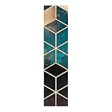 Bilderwelten Schiebegardinen Set Elisabeth Fredriksson Türkis Rosé goldene Geometrie Flächenvorhang 250 x 60cm Wandhalterung