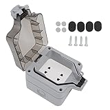MIGONG 10a Außensteckdose, ABS-Steckdose, Wetterfeste Box, PC-Außensteckdosenabdeckung, IP66 Wasserdicht, Staub- Und Sanddicht, Doppelte Zwei-Loch-Steckdose Für Zuhause, 250 V