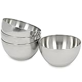 com-four® 4x Schale aus Metall - Servierschale für Dips, Snacks, Vor- oder Nachspeise - Dessertschale - Deko-Schale - Servierschale - Süßigkeiten-Schälchen (4 Stück - Ø 13cm)