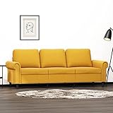 JUNZAI 3-Sitzer-Sofa, Sofas & Couches, Couch, Sofa Wohnzimmer, Sofa Für Jugendzimmer, Relaxsofa, Sofa Für Schlafzimmer, Polstersofa, Gelb 180 cm Samt