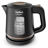 Tefal KI5338 Includeo Wasserkocher | Fassungsvermögen 1 L | Anti-Rutsch-Griff | einfach abzulesende Wasserstandsanzeige | 360°-Drehsockel | herausnehmbarer Filter | 2400 W | 23.3 x 16.6 x 20 cm