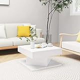 BULANED Couchtisch, Wohnzimmertisch, Wohnzimmer Tisch Für Couch, Coffee Table, Beistelltisch, Sofatisch, Weiß 57x57x30 cm Spanplatte