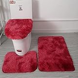 Badezimmer slip WC Füße Matte Set Farbe Teppich Fußmatte Pad Teppiche Dusche E1Y6 Saugfähige Zimmer Toilette