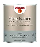 Alpina Feine Farben Lack No. 02 Nebel im November® edelmatt 750ml - Melancholisches Mittelgrau