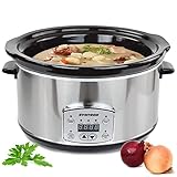 Syntrox Germany Schongarer mit 4,5L Slow Cooker mit 3 Heizstufen und Warmhaltefunktion und 200 Watt