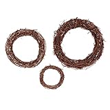 NOLITOY 3 Stück Rattan-Kreis Zum Selbermachen Bastelkranz Trockene Blumen Zur Dekoration Rattan-Kranz Dekoration Haustür-Dekor Getrockneter Blumenkranz Hochzeitsdekoration