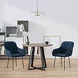 KTHLBRH Esszimmerstühle 2 STK. Blau Samt,küchenstuhl,stühle,esstisch stühle,Stuhl,Stühle für Esszimmer Arbeitszimmer, Wohnzimmer, Schlafzimmer