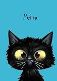 Petra: Personalisiertes Notizbuch, DIN A5, 80 blanko Seiten mit kleiner Katze auf jeder rechten unteren Seite. Durch Vornamen auf dem Cover, eine ... Coverfinish. Über 2500 Namen bereits verf
