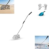 AFATATARA Sandflohrechen – Strandschaufel – Korb aus verzinktem Stahl mit Neoprengriff – Sandschaufel und Handschuhe im Lieferumfang enthalten