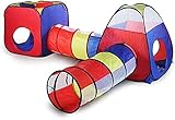 Revivoer 4 in 1 Spielzelt Kinderzelt,Baby Spielzelt Mit Tunnel,für Zuhause & im Garten | Tasche | Tunnel | Spielzelt Junge/mädchen