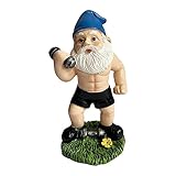 woyufen Gartenzwerg-Statue, Figur von Gnome, Gewichtheben, kreatives Training, Zubehör zur Dekoration von Gnome, aus Kunstharz, für Gärten, Höfe, Rasen, Schlafzimmer