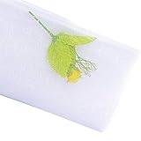 48cm * 10m Organza Stoff Dekoband Hochzeit Party Geschenke Band Rolle Organzaband Weihnachten Dekostoff Zierband Tischläufer Tischband Stuhl Schärpe Bögen Basteln Tischedeko Schleifen (Weiß)