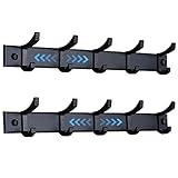 Garderobenleiste,Hakenleiste,Kleiderhaken wand 2 Stück Schwerlast,Jackenhalter wand,Hakenleiste garderobe für Schlafzimmer,Küche, Garderobenhaken für Kleidung, Jacken Halter (Schwarz matt, 5 Haken)