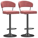 Barhocker, verstellbare Barhocker in Thekenhöhe, drehbarer hoher Küchenthekeninsel-Esszimmerstuhl mit Rückenlehnen, Moderne Barhockerstühle aus Samt, passend für Thekeninsel