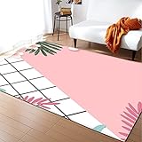 TKHP Wohnzimmer-Teppich für drinnen und draußen, große, weiche, rutschfeste Bodenmatte für Kinder, Küche, Sofa, Flur, Schlafzimmer, Moderne Heimdekoration (40 x 60 cm, Pink)
