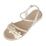 Sandalen Damen 40 Keilabsatz Blau Braun Sommerschuhe Damen 41 Sandaletten Keilsandalen Weite H Flach mit Absatz Freizeitsandale Sommerschuhe Teenager Mädchen