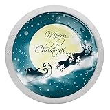 LORVIES 4 Stück Schrankknöpfe, Weihnachtsdekoration, fluoreszierendes Glas, ABS, weiß, rundes Einzelloch, Kommode, Schubladen, Schrankknöpfe, Griffe für Küche, Zuhause, Schlafzimmer, Nacht, Mond
