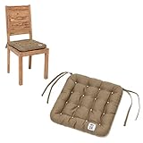 HAVE A SEAT Living - Sitzkissen 40x40 cm (4 St.) - Bequemes Stuhlkissen - Orthopädische Sitzauflage - Indoor/Outdoor, Waschbar bis 95°C (Goldbraun, 4er Set - 40x40 cm)