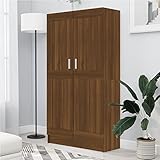 ZEYUAN Bücherschrank, Bücherregal, Leiterregal, Standregal, Allzweckschrank, Bookshelf, Ordnerregal, Mehrzweckschrank, Büro Regal, Braun Eichen-Optik 82,5x30,5x150 cm Holzwerkstoff