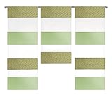 3er Set Miniflächen 4er Set Scheibengardine Küchengardine Tunnelzug Bistrogardine Größe 3 x 30 x 80/60/80 cm, Farbe 2280 10 - Weiß/Grün