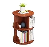 AOOSIR Bücherregal Um 360 Grad Drehbares Bücherregal, Bücherregal, Aufbewahrungsregal, Großer Stauraum Für Bücherregale Im Büro Bücherschrank Schlafzimmer Büro (Color : Teak, Size : 50 * 70cm)