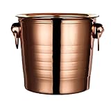 ANIIC Sektkühler Eiseimer Verdickter Eiskübel Edelstahl Eiskübel Bar Champagnerkübel Weinkühler Eimer Mit Griff Eisbehälter Eiskübel (Color : Rose Gold, Size : 3L)