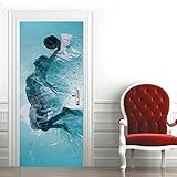 Türtapete Selbstklebend Blauer Slam Dunk Türposter Türaufkleber Wasserdicht Abnehmbare Vinyl türfolie Fototapete diy Wandbild Wohnzimmer Schlafzimmer Kinderzimmer Badezimmer B85 x H205cm