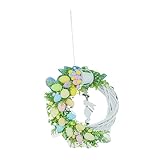 Abaodam 1 Stück Auflistung Rattan-Dekor Frühlingsdekor Künstlicher Kranz Osterhasenkranz Ostern Hängende Verzierung Türkranz Dekor Blumenkranz Simulation Blumenkranz Hochzeitskranz Dekor