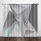 Vorhang, Kinderzimmer, 3D Gestreiftes Polygon Minimalistisch 140(B)X160(H) Cm Kindervorhänge Mit Ösen, Polyestervorhänge, Wärmeschutzvorhang, Blickdichter Vorhang Mit Ösen, Kindervorhänge Für Wohnzim