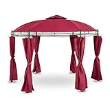 Uniprodo Uni_PERGOLA_3.5BR Gartenpavillon rund Pavillon Festzelt Partyzelt Metall 3,5m 180 g/m² Weinrot