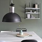 click-licht.de Ihr Lichtstudio Pendelleuchte & Hängeleuchte Pendelleuchte in Schwarz und Silber BROOKLYN E27 Metall Esszimmer Büro & Arbeitszimmer | 1-flammig