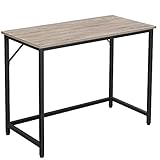 VASAGLE Schreibtisch, Kleiner Computertisch, Bürotisch, für Arbeitszimmer, Schlafzimmer, 50 x 100 x 75 cm, Industrie-Design, Metallgestell, Greige-schwarz LWD041B02