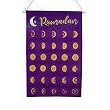 Ramadan Kalender Kinder Befüllt,Adventskalender 2023 als Wandkalender aus Stoff zum Befüllen,schwarz & gold,hochwertig bestickt,Stoffbeutel,Geschenksäckchen,wiederverwendbar
