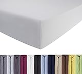 ENTSPANNO Jersey-Luxus-Spannbettlaken 180 x 200 | 200 x 200 | 200 x 220 cm für Wasser- und Boxspringbett in Weiß aus gekämmter Baumwolle. Spannbetttuch mit Einlaufschutz, bis 40 cm hohe Matratzen