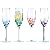 Anton Studio Designs - Speckle Champagnerflöten Mehrfarbig - 4er Set - 250ml Fassungsvermögen pro Glas - Tolle Idee für ein Verlobungsgeschenk oder Hochzeitsgeschenk