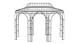 ELEO Verona wunderschöner Gartenpavillon Winterfest I Stabiler Ovalpavillon Anthrazit 4 x 2,85 m I Romantischer Rosenpavillon aus Schmiedeeisen I Pavillon für Garten