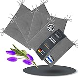 LILENO HOME 4er Set Stuhlkissen Hellgrau (40x40x4,5 cm) - Sitzkissen für Gartenstuhl, Küche oder Esszimmerstuhl - Bequeme UV-beständige Indoor u. Outdoor Stuhlauflage als Stuhl Kissen