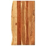 vidaXL Akazienholz Massiv Waschtischplatte Badezimmer Waschtisch Waschtischkonsole Platte Holzplatte für Aufsatzbecken Badmöbel Baumkante 100x52x2,5cm