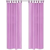 UTUMAX Home & Garden Voile-Vorhänge, 2 Stück, 140 x 225 cm, Flieder