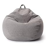 Lumaland Sitzsack Comfort Line | Indoor Beanbag 100x120x50cm mit mehr als 2,4 Mio. anpassbaren EPS-Perlen | Weiches & Komfortables Bodenkissen | Sessel für Kinder & Erwachsene | 315 L [Hellgrau]