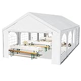 TOOLPORT Hochwertiges Partyzelt 4x8 m Pavillon Zelt PE Plane 450 N Gartenzelt Festzelt Wasserdicht weiß