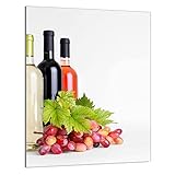 DarHaus Herdabdeckplatte einteilig 40x52 cm Ceranfeld Abdeckung Glas Spritzschutz Abdeckplatte Glasplatte Herd Ceranfeldabdeckung Deko, Wein Bunt