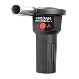 Dulau 1 Stück Luftgebläse, Tragbare Blasebälge Handheld Grill-Fön, Elektrisches Gebläse/batteriebetrieben BBQ Ventilator, für Outdoor Camping Picknick Holzkohlegrill Grillen