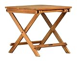 Kai Wiechmann Teak Beistelltisch Balkontisch Gartentisch Beistelltisch Holz Klapptisch Blumenhocker Holz 50 x 50 cm klappbar handlich wetterfest