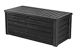 Keter Kissenbox Westwood, Grau (Anthrazit), 570 Liter Fassungsvermögen, L 155 x B 72,4 x H 64,4 cm (außen), wasserdicht, wetterfest, robust