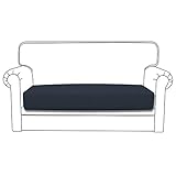 Easy-Going Stretch-Kissenbezug Sofakissen Möbelschutz Sofa Sitz Sofa Schonbezug Sofabezug Weiche Flexibilität mit elastischem Boden (Loveseat-Kissen, Dunkelblau)