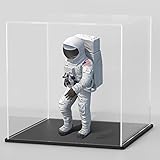 HOPEME Vitrine 22,9 x 22,9 cm, Acrylvitrine für Sammlerstücke, staubdichte Acrylvitrine mit Deckel und mattschwarzer Basis für Modelle und Actionfiguren