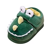 PTLLEND Warm Slippers Mode Herbst und Winter süße Jungen und Mädchen Hausschuhe flach weich und bequem Cartoon Dinosaurier Form Hausschuhe Damen Mädchen