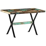 ZEYUAN Esstisch, Esszimmertisch, Baumkantentisch, Dining Tables, Esszimmermöbel, Küchentisch, Küchen Tisch, ESS Tisch, 120x60x76 cm Altholz Massiv